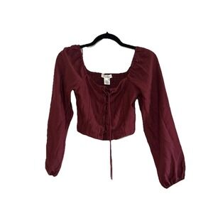 Kirious LA Peasant Corset Style Balloon Sleeves Burgundy